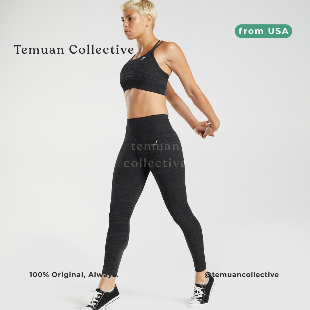 Gymshark Adapt Marl Seamless Leggings Black Smokey Grey