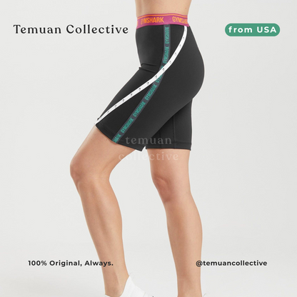 Gymshark Strike Cycling Shorts Black Dragon Pink Alpine Green