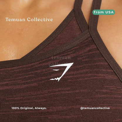 Gymshark Adapt Marl Seamless Sports Bra Brown Cherry Brown