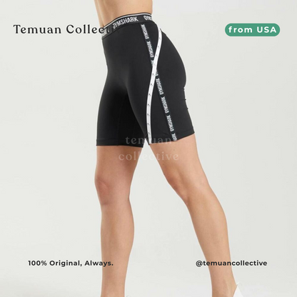 Gymshark Strike Cycling Shorts Black White