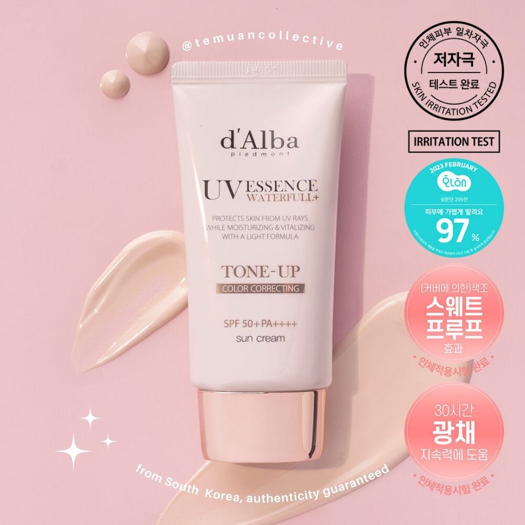 d'Alba UV Essence Waterfull+ Tone Up Pink Correcting Sun Cream 50mL