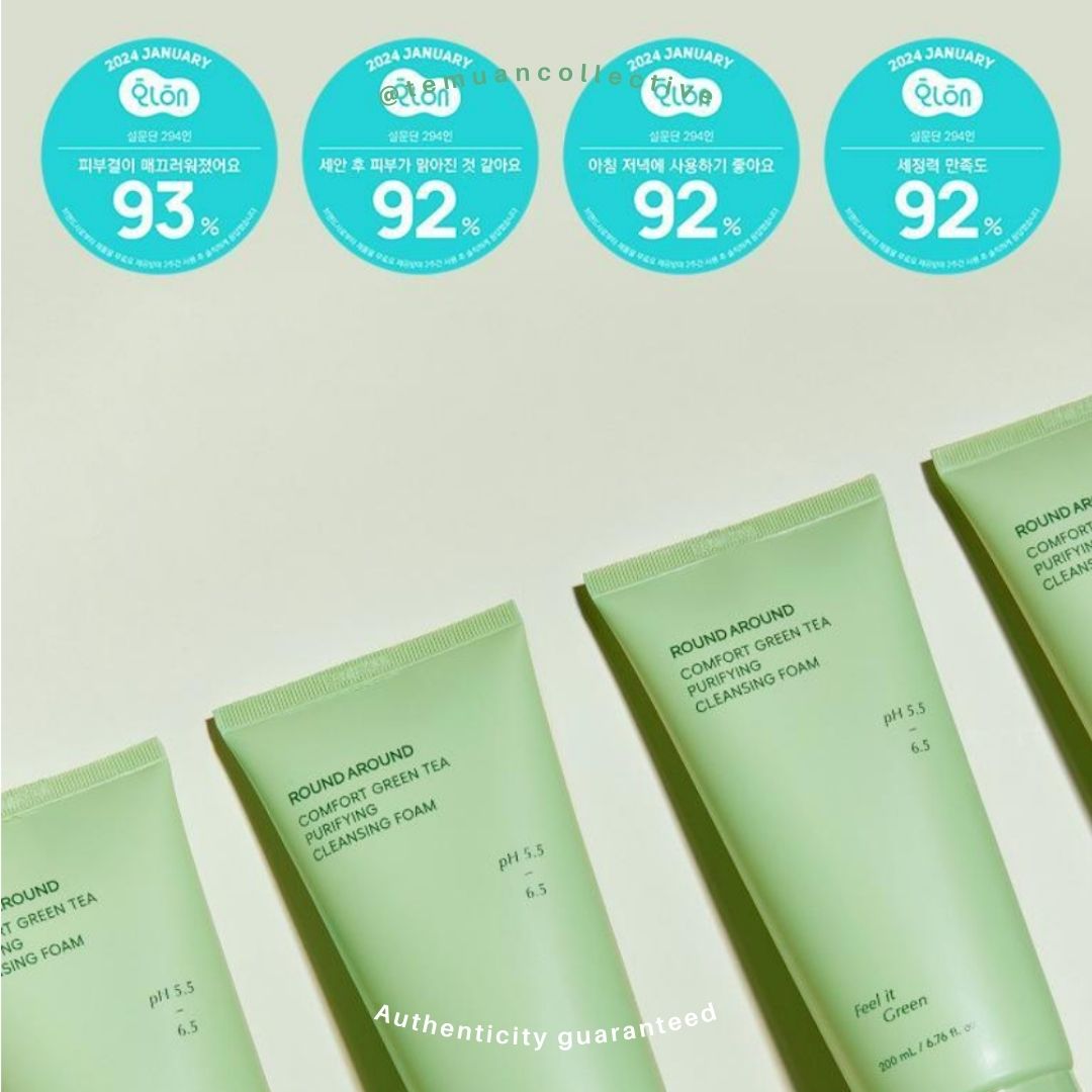 ROUND A'ROUND Comfort Green Tea Purifying Cleansing Foam PH 5,5 - 6,5 200 mL