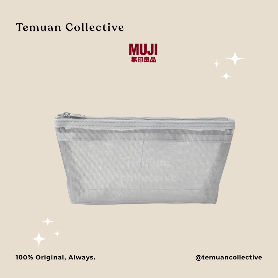 MUJI Nylon Mesh Pen Case With Gusset