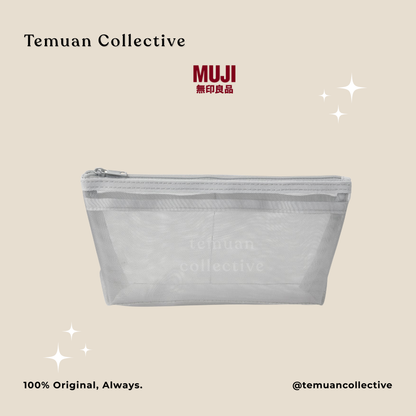 MUJI Nylon Mesh Pen Case With Gusset
