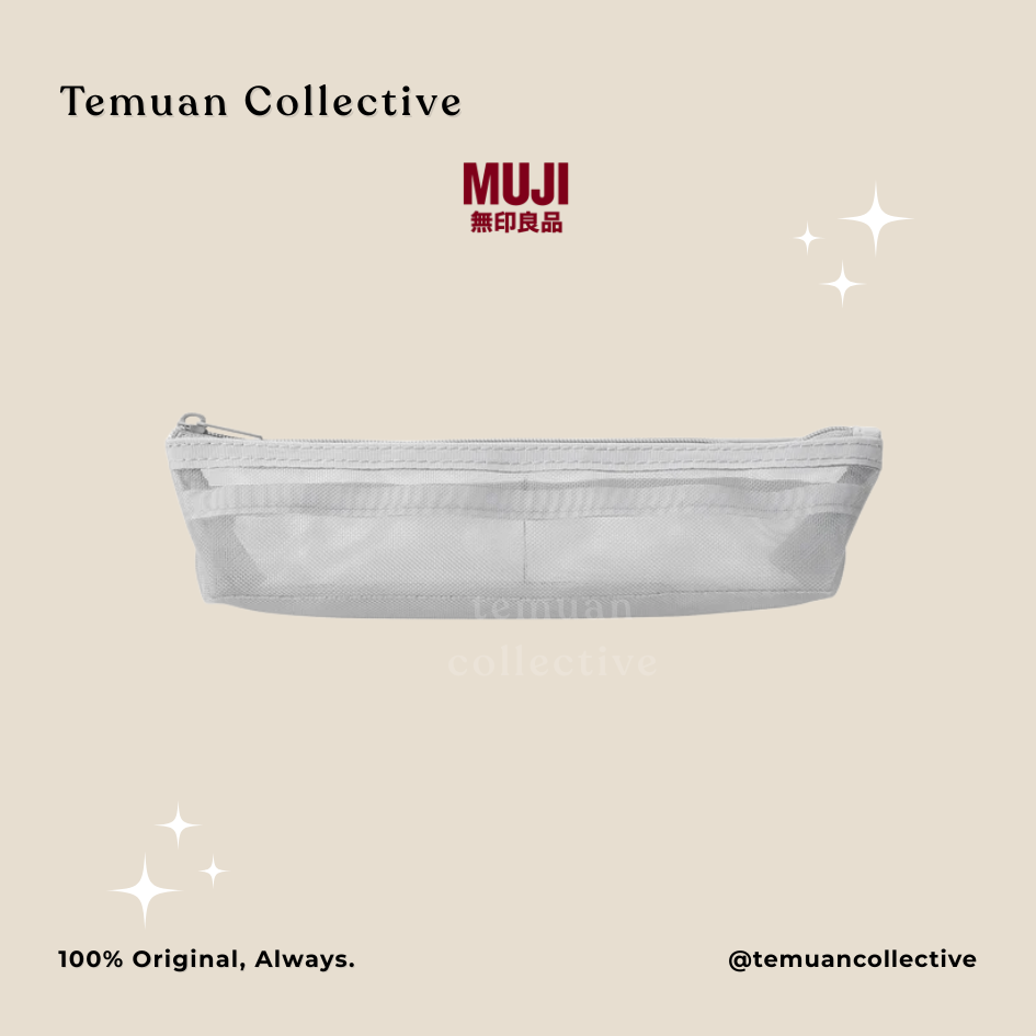 MUJI Nylon Mesh Pen Case With Gusset