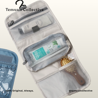 Simple Travel Toiletry Bag / 3-Fold Toiletry Bag / Foldable Storage Backpack / Stand-Up Toiletry Bag