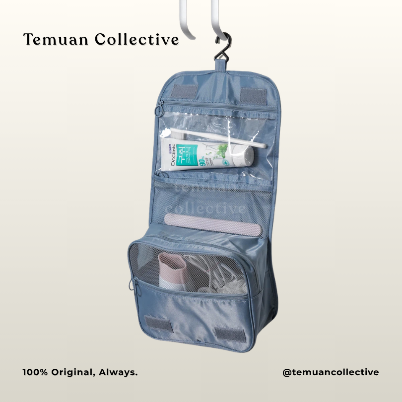 Simple Travel Toiletry Bag / 3-Fold Toiletry Bag / Foldable Storage Backpack / Stand-Up Toiletry Bag