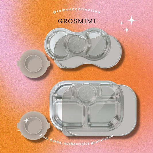 Grosmimi Stainless Steel Divided Plate with Suction