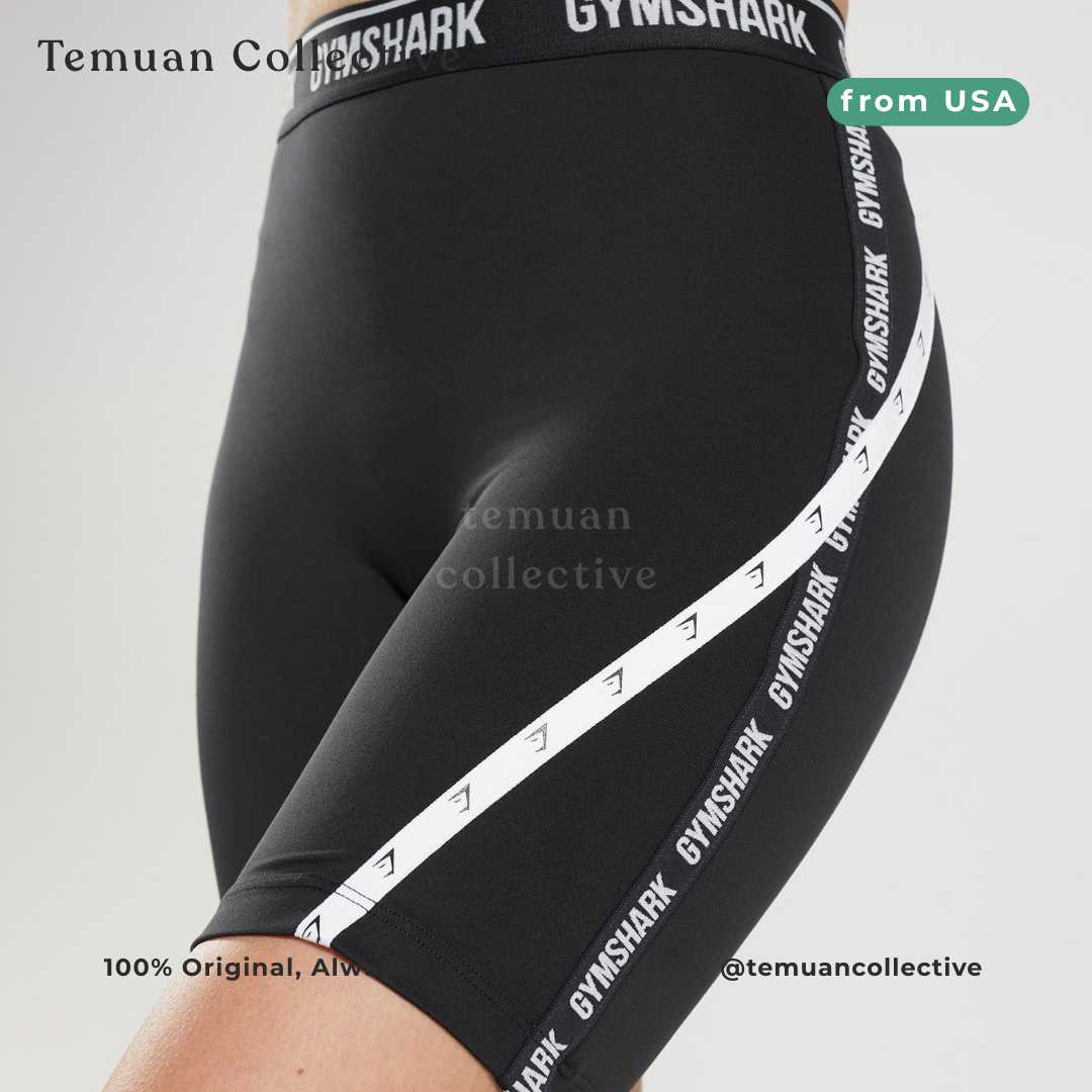 Gymshark Strike Cycling Shorts Black White