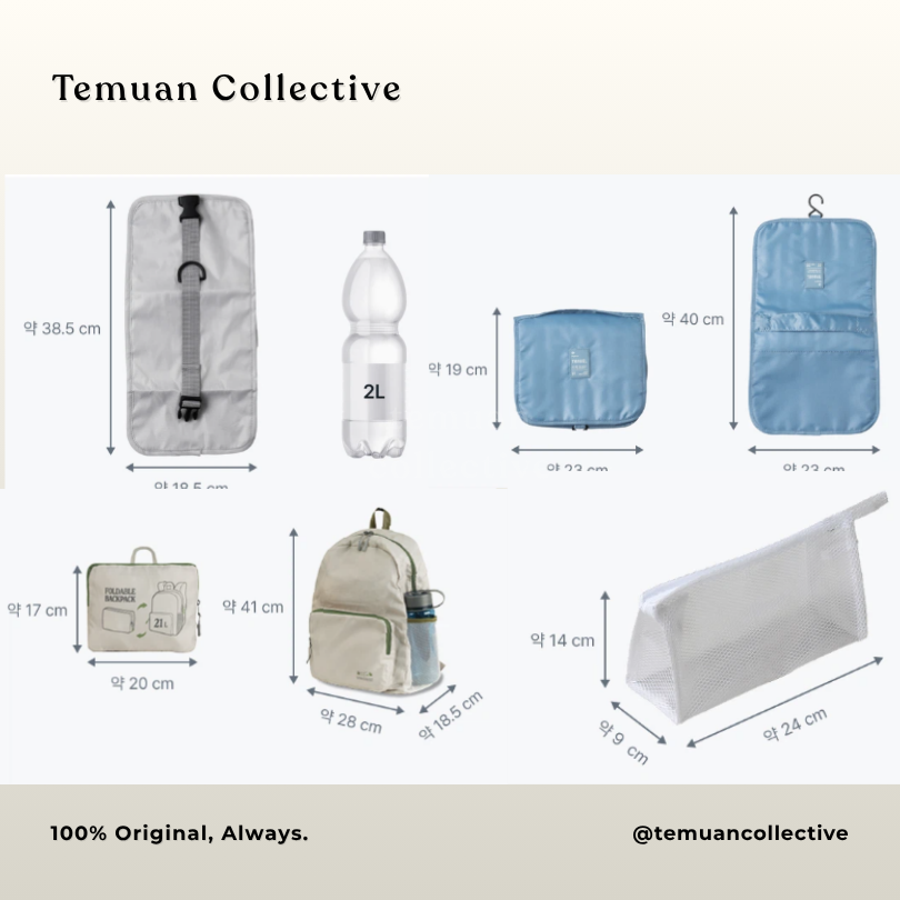 Simple Travel Toiletry Bag / 3-Fold Toiletry Bag / Foldable Storage Backpack / Stand-Up Toiletry Bag