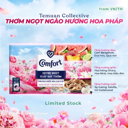 COMFORT Peony and Ohara Rose Dryer Sheets 40 Pieces
