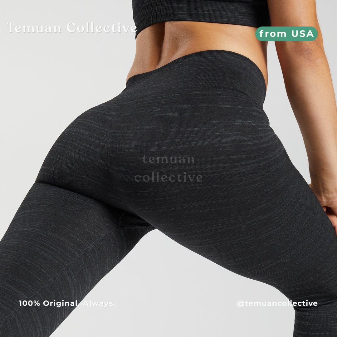 Gymshark Adapt Marl Seamless Leggings Black Smokey Grey