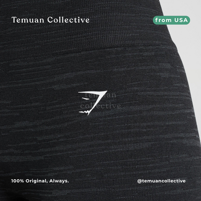 Gymshark Adapt Marl Seamless Leggings Black Smokey Grey