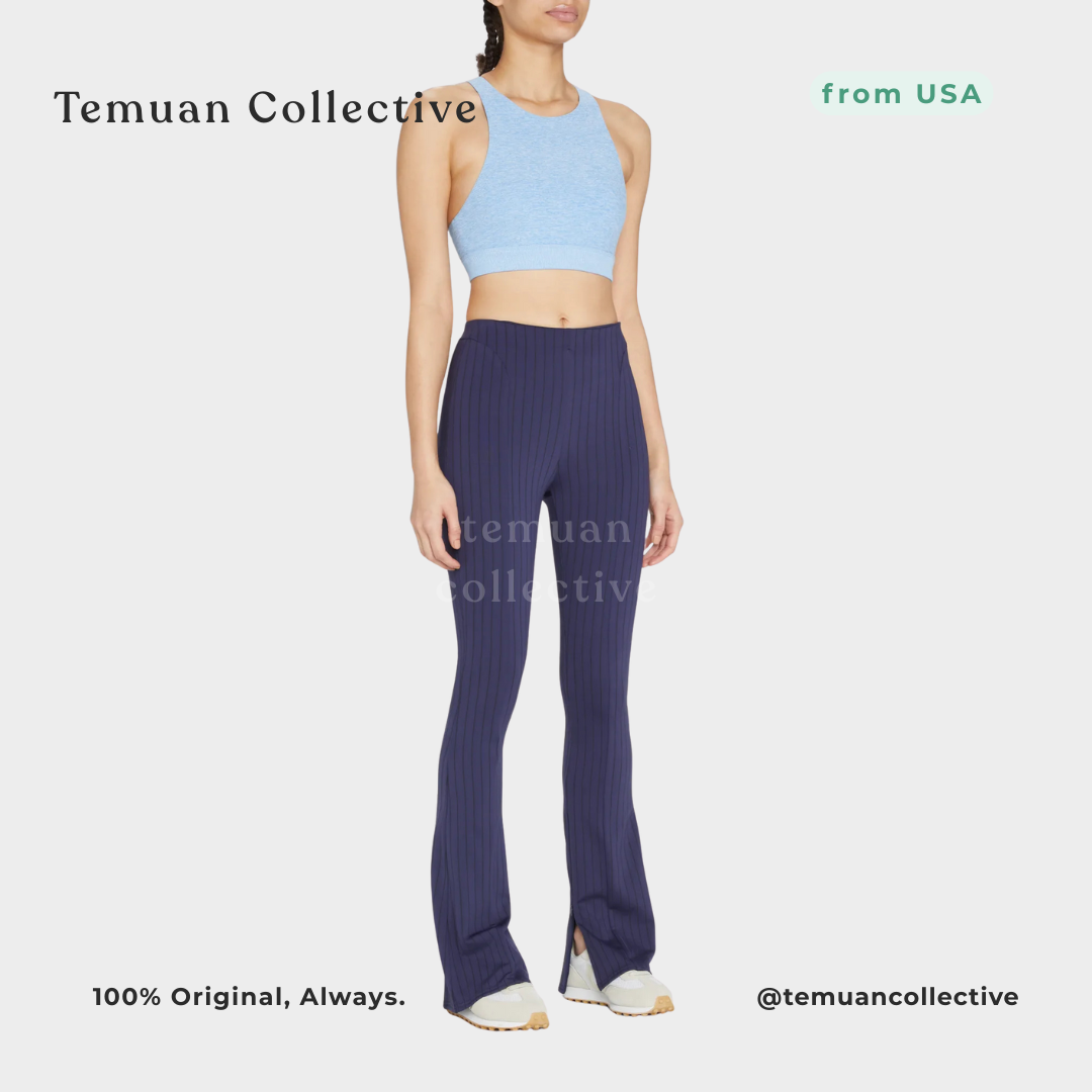 Alo Yoga High-Waist Pinstripe Zip-It Flare Legging