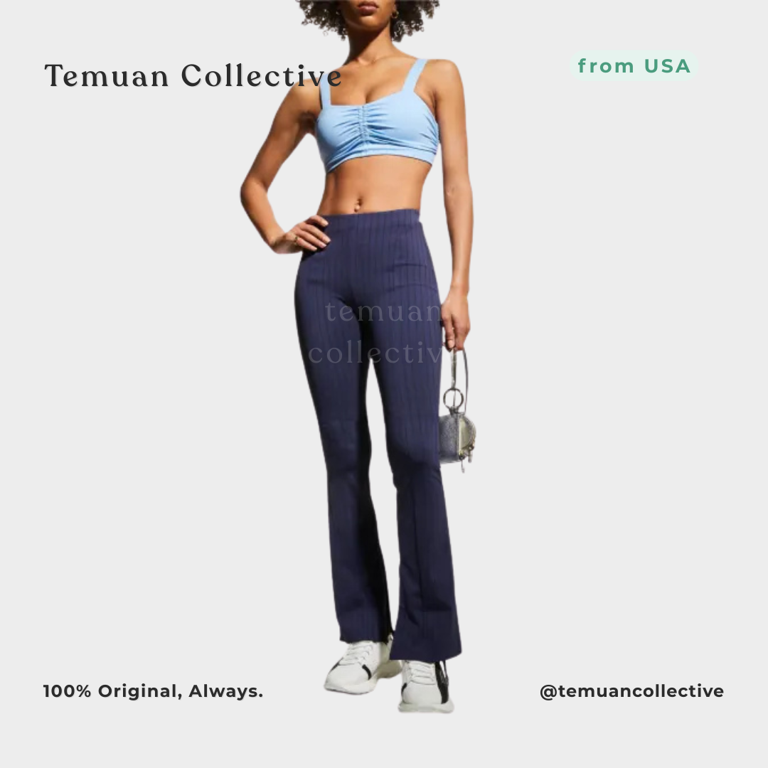 Alo Yoga High-Waist Pinstripe Zip-It Flare Legging