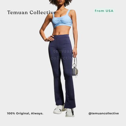 Alo Yoga High-Waist Pinstripe Zip-It Flare Legging