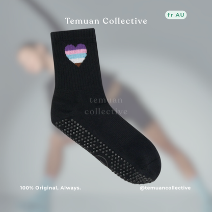 MoveActive XS & L Crew Non Slip Grip Pilates Socks