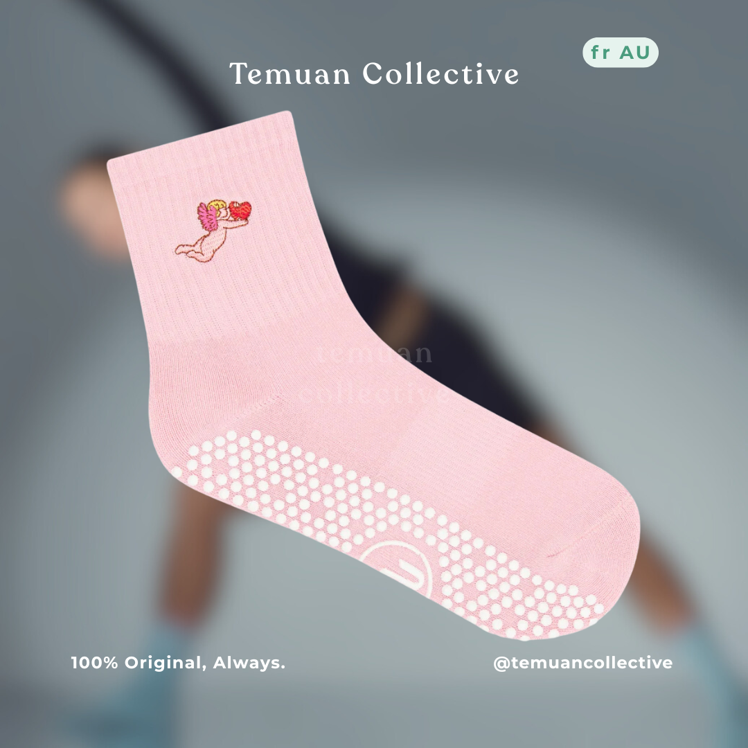 MoveActive XS & L Crew Non Slip Grip Pilates Socks