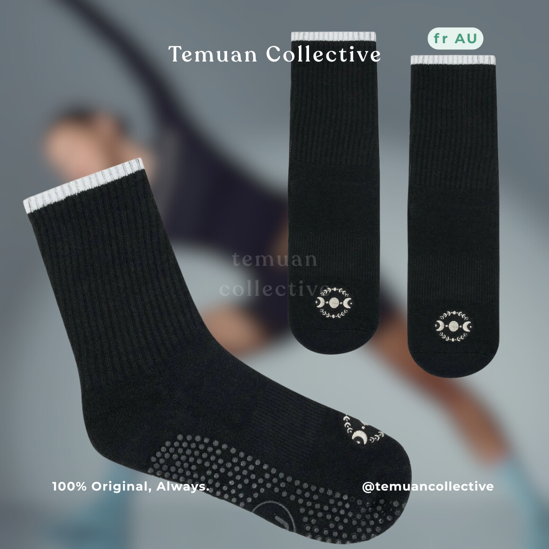 MoveActive XS & L Crew Non Slip Grip Pilates Socks