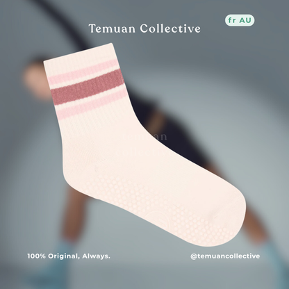 MoveActive XS & L Crew Non Slip Grip Pilates Socks