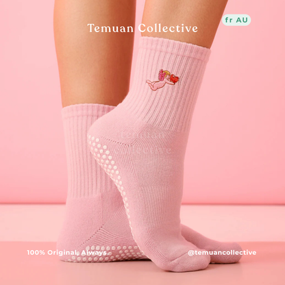 MoveActive XS & L Crew Non Slip Grip Pilates Socks