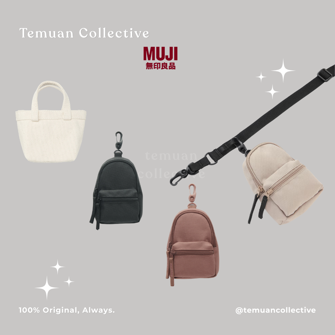 MUJI Mini Water Repellent Backpack / Mini Canvas Tote Bag / Shoulder Strap Belt