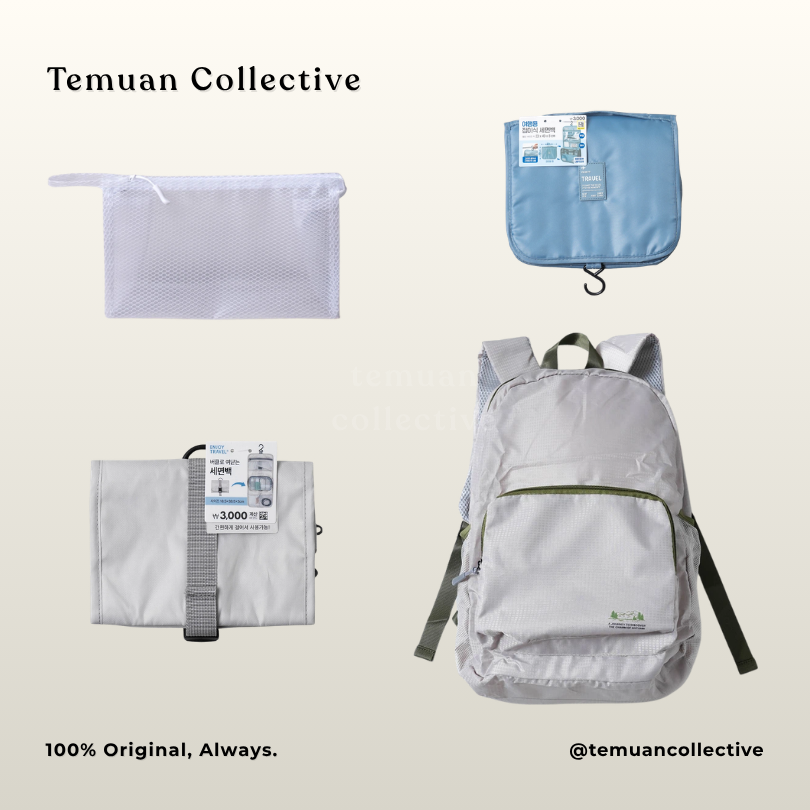 Simple Travel Toiletry Bag / 3-Fold Toiletry Bag / Foldable Storage Backpack / Stand-Up Toiletry Bag