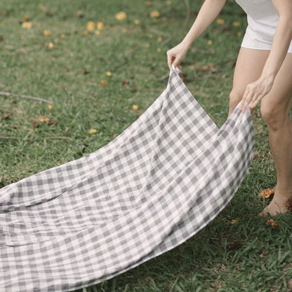 Crinkle Gingham Picnic Mat Cloth