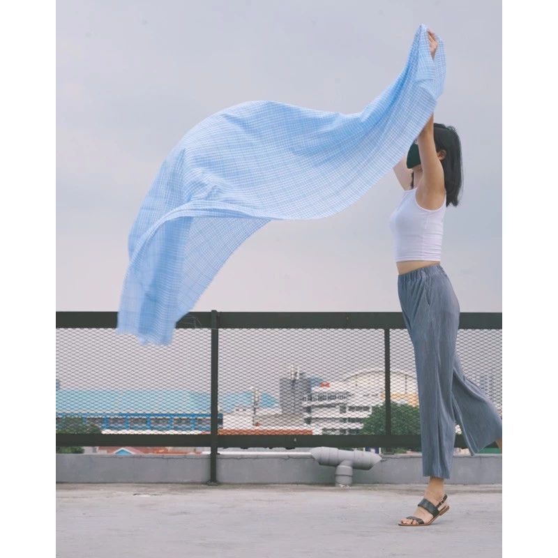 Crinkle Gingham Picnic Mat Cloth