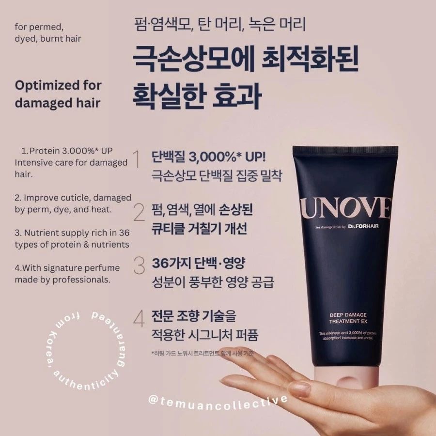 UNOVE Deep Keratin Care for Damage Hair Treatment EX