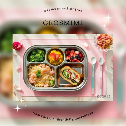 Grosmimi Stainless Steel Divided Plate with Suction