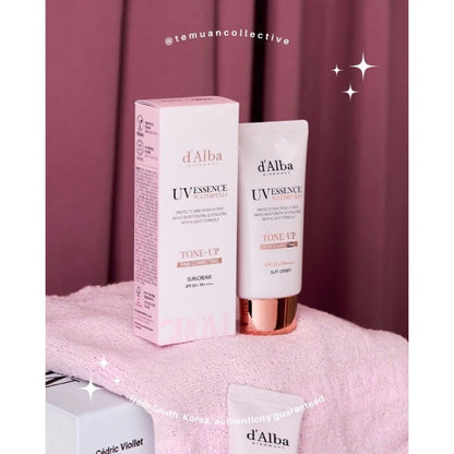 GROVE d'Alba Lounge Wear Original UV Essence Waterfull Tone Up Pink Correcting Suncream Set