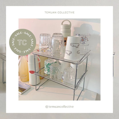 Tray Transparent Desk Table Organizer Aesthetic Storage Rack