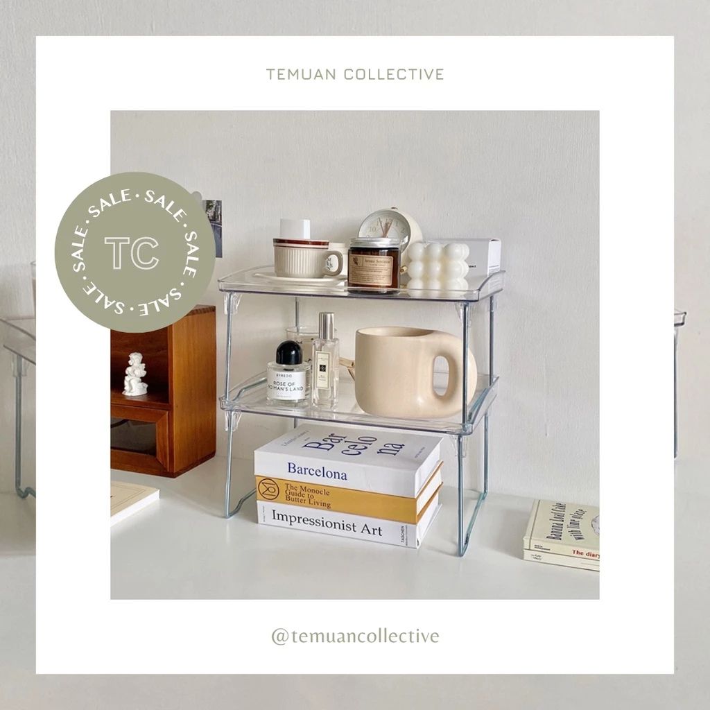 Tray Transparent Desk Table Organizer Aesthetic Storage Rack
