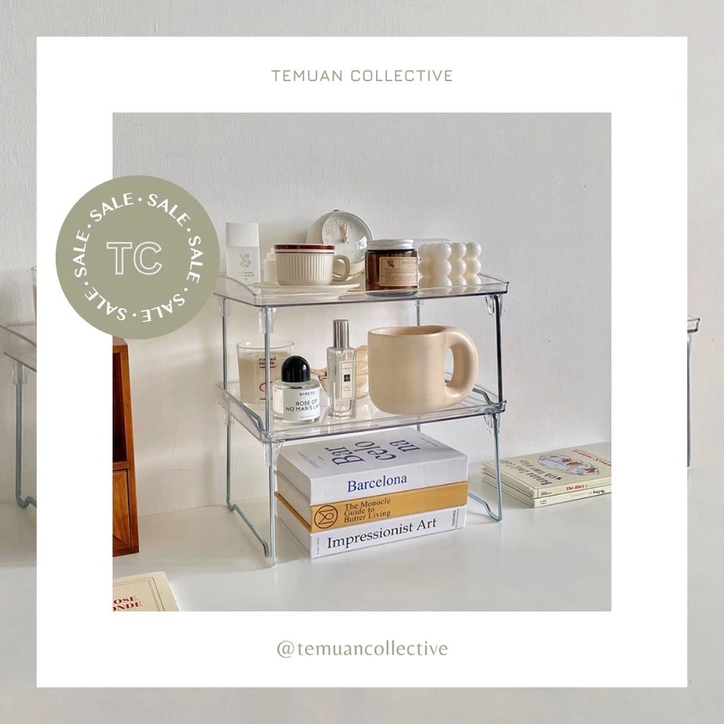 Tray Transparent Desk Table Organizer Aesthetic Storage Rack