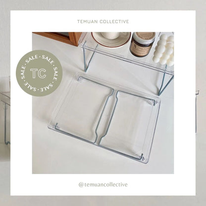 Tray Transparent Desk Table Organizer Aesthetic Storage Rack