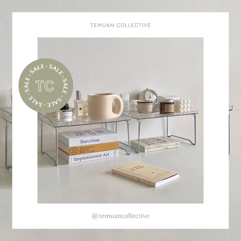 Tray Transparent Desk Table Organizer Aesthetic Storage Rack