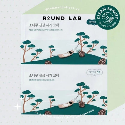 ROUND LAB Pine Tree Soothing Cica Biocellulose Nose Pack 2 Step Kit Blackhead 5P