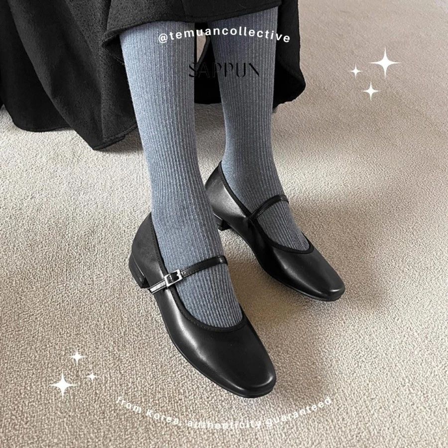 SAPPUN Charlotte fur-lined Mary Jane Flat Shoes