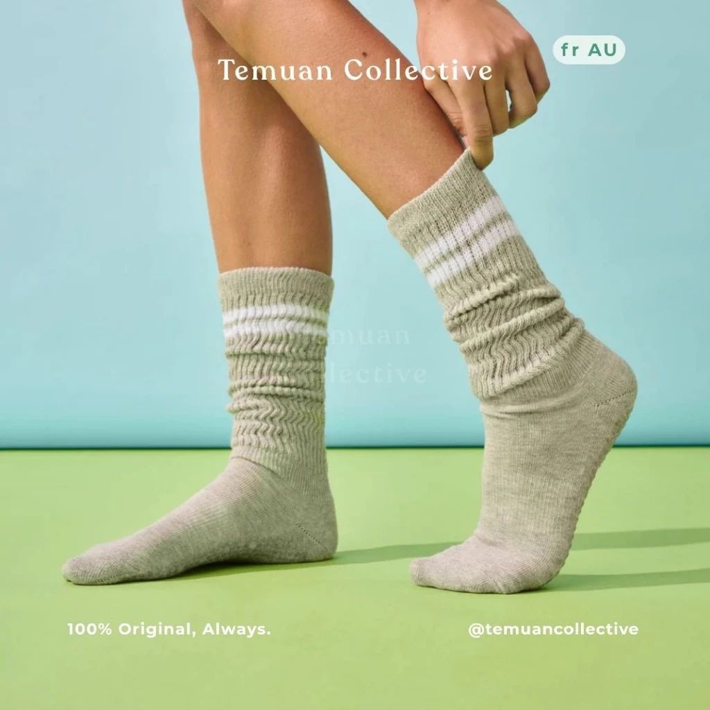 MoveActive Pilates Project x Cheerleader Scrunch Non Slip Grip Socks