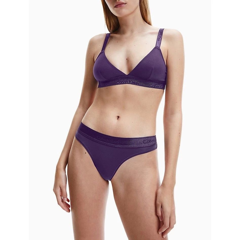 Calvin Klein Modern Cotton Unlined Convertible Metallic Bralette