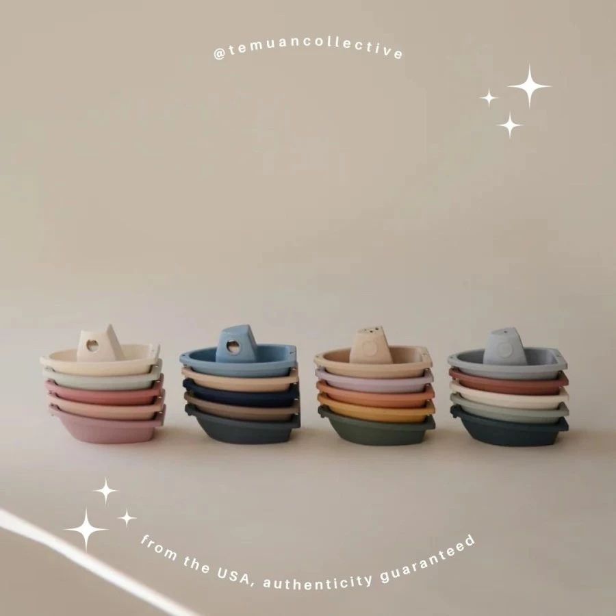 MUSHIE Bath Boats Original Set of 5 Stackable
