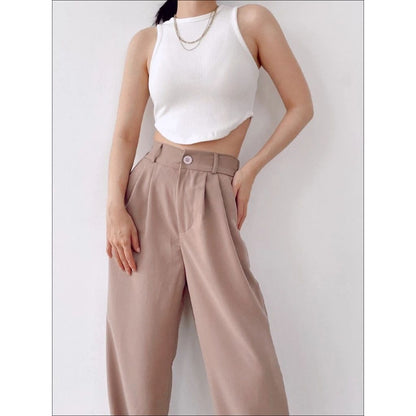 Basic Ribbed Sleeveless Crop Top