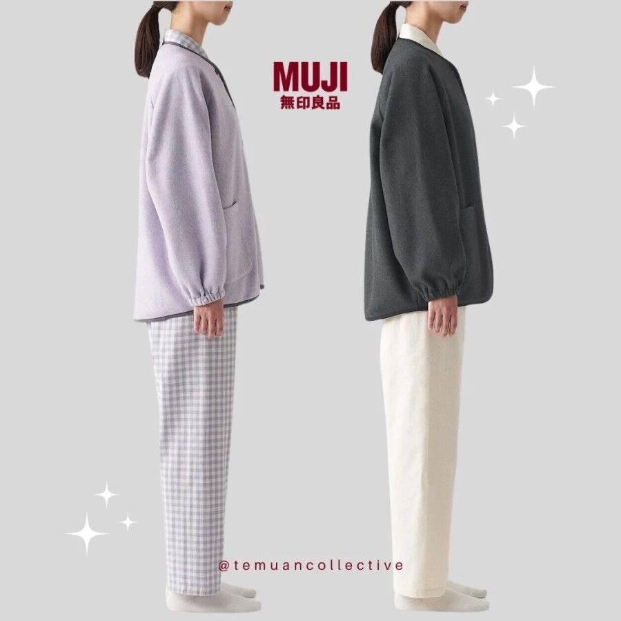 MUJI Japan Women's Polyester Blend Fleece Cardigan