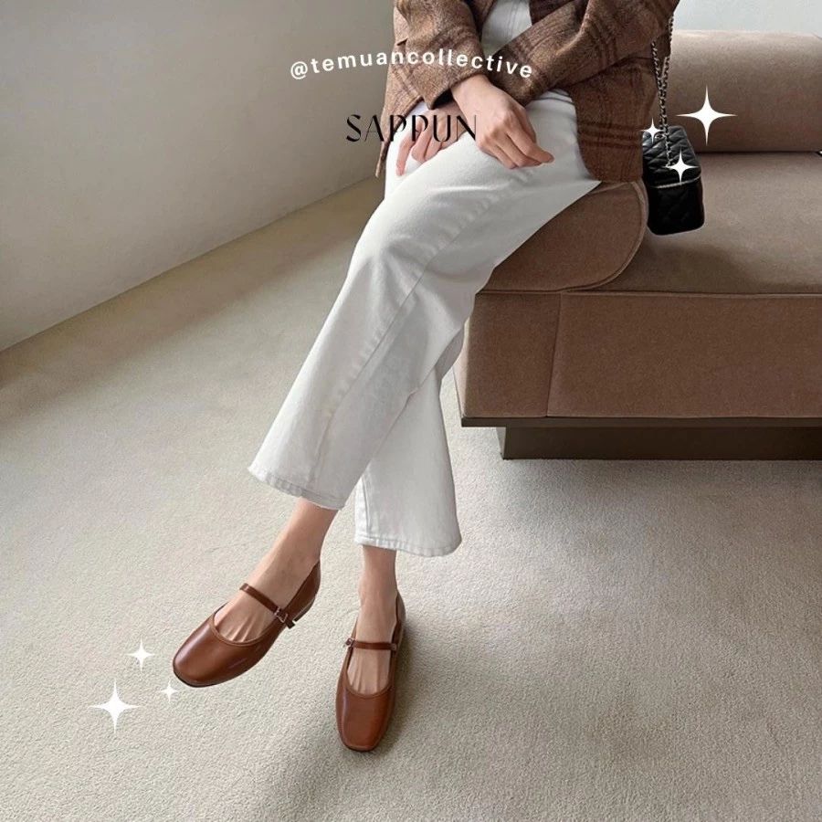 SAPPUN Charlotte fur-lined Mary Jane Flat Shoes