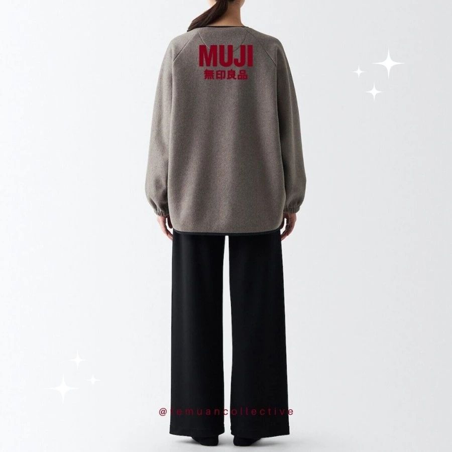 MUJI Japan Women's Polyester Blend Fleece Cardigan