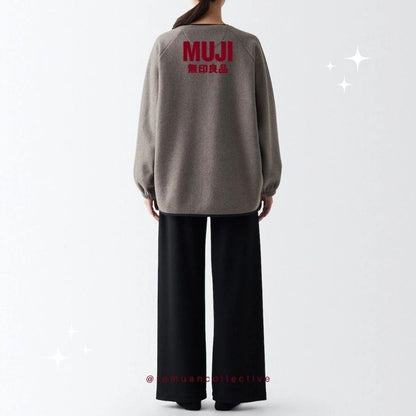 MUJI Japan Women's Polyester Blend Fleece Cardigan