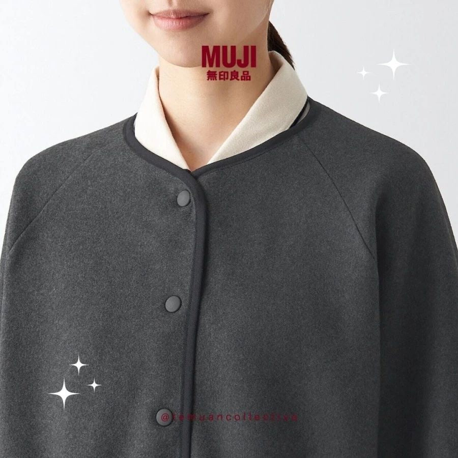 MUJI Japan Women's Polyester Blend Fleece Cardigan