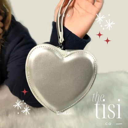 Heart Shape Zipper Wallet with Wrist Holder