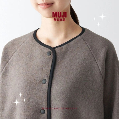 MUJI Japan Women's Polyester Blend Fleece Cardigan